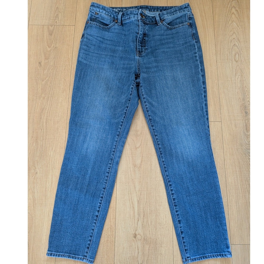 Talbots Womens 12 Flawless 5 Pocket Mid Rise Slim Leg Ankle Length Jeans